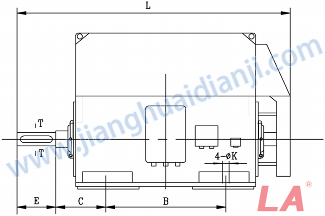 YTM系列磨煤機(jī)用高壓三相異步電動(dòng)機(jī)安裝尺寸圖(IP54、IP55 6KV) - 六安江淮電機(jī)有限公司