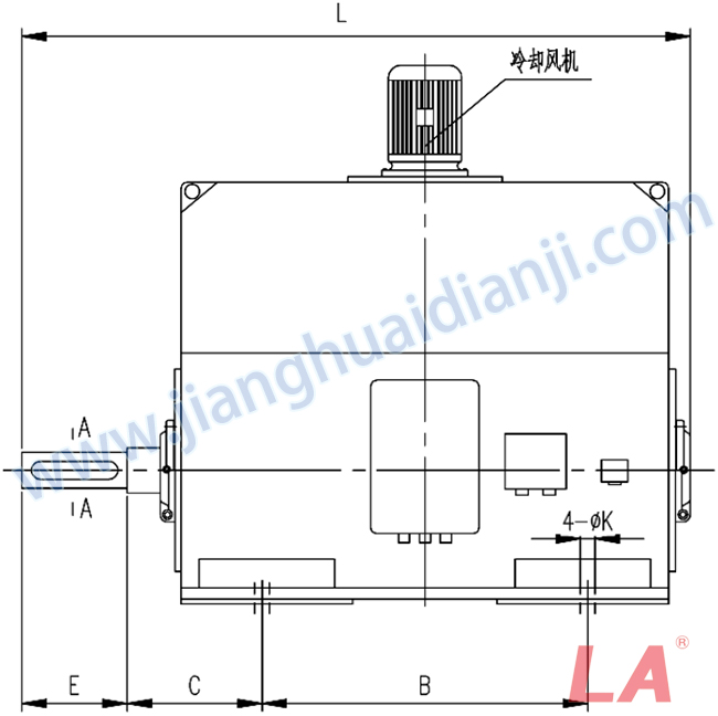 YP系列高壓變頻調(diào)速三相異步電動(dòng)機(jī)安裝尺寸圖(IP54、IP55 6KV) - 六安江淮電機(jī)有限公司