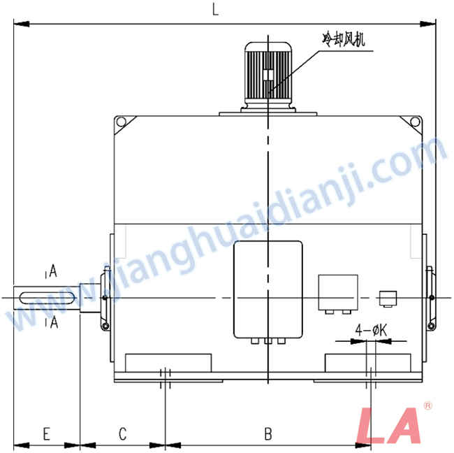 YP系列高壓變頻調(diào)速三相異步電動(dòng)機(jī)安裝尺寸圖(IP54、IP55 10KV) - 六安江淮電機(jī)有限公司