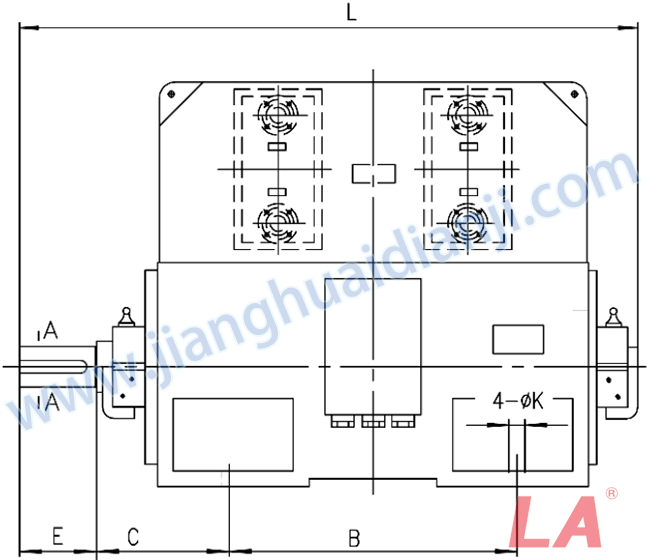 YKS系列大型高壓三相異步電動(dòng)機(jī)外形及安裝尺寸圖(YKS710-1000 IP44、IP54、IP55) - 六安江淮電機(jī)有限公司